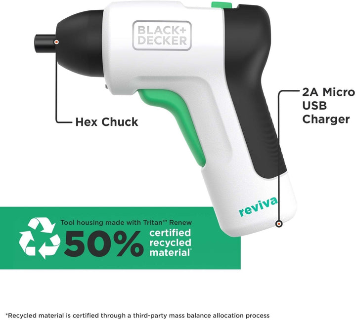 B&D Black+Decker Cordless Screwdriver Reviva 3.6V Li-ion 1.5Ah REVSD4C
